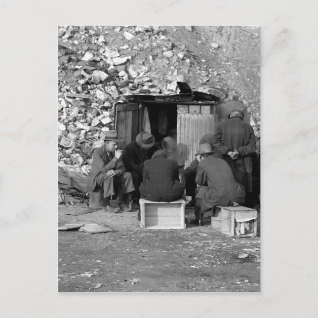 Postal Festiva Sin hogar y desempleado 1938 (Anverso)