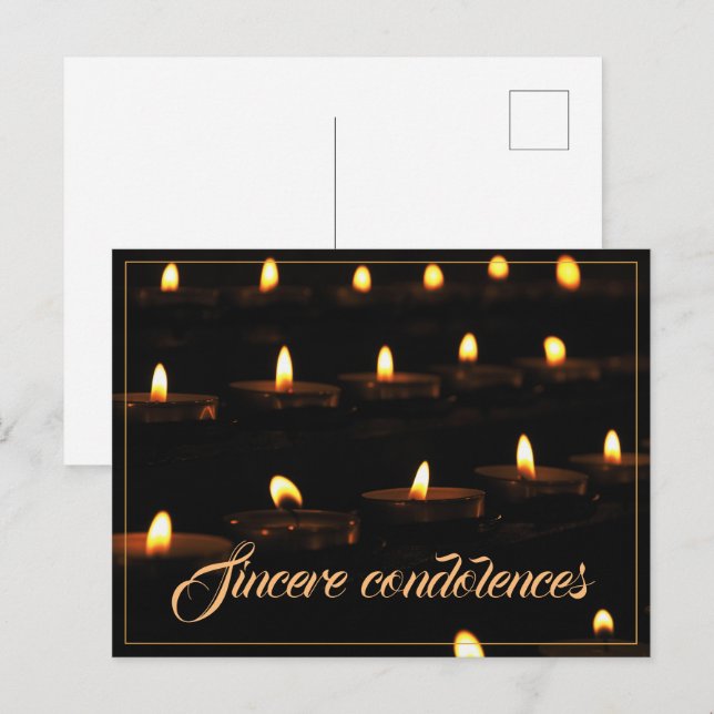 Postal Festiva Sincero pésame (Anverso / Reverso)