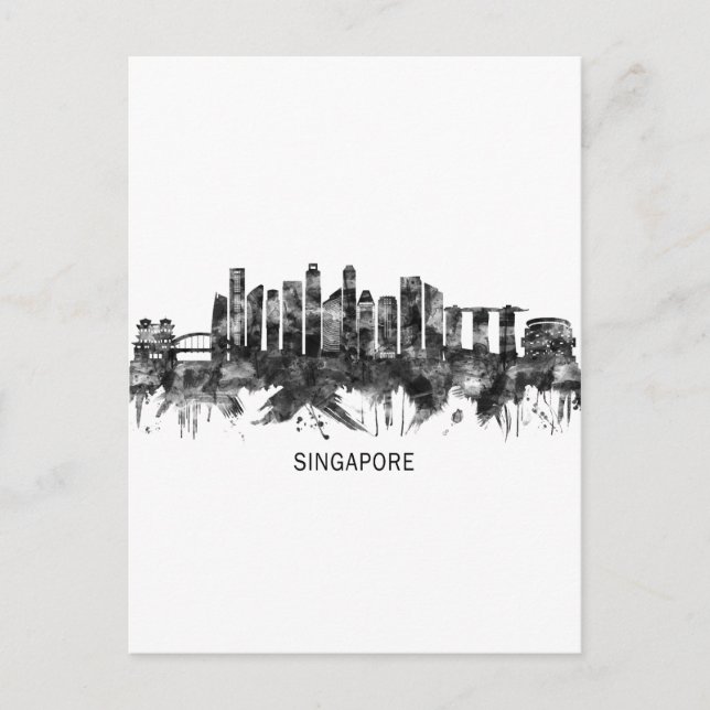 Postal Festiva Singapur Skyline BW (Anverso)