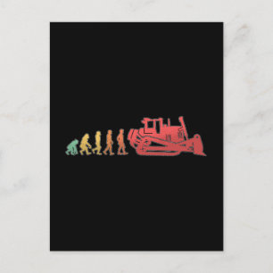 Postal Festiva Sitio Retro de Trabajador de Construcción de Evolu