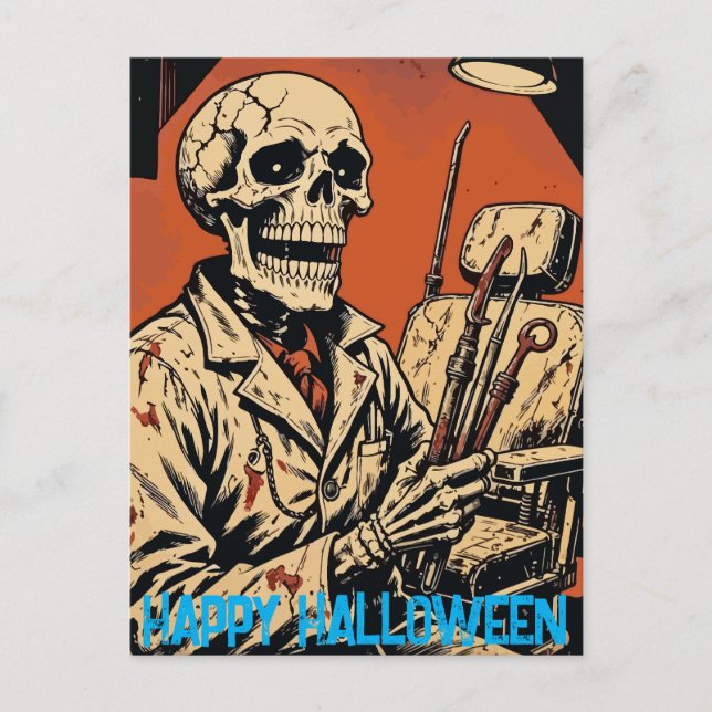 Postal Festiva Skeleton Dentist (Anverso)