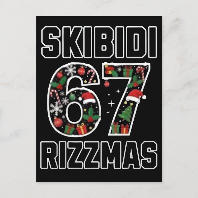 Postal Festiva Skibidi Six Seven Rizzmas Funny Christmas 2025 Mem (Anverso)