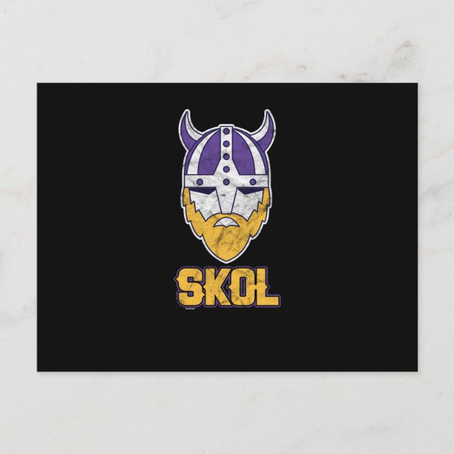 Postal Festiva ¡Skol! Salud! Beer Beer Drinker de Vikings (Anverso)