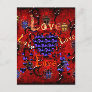 Postal Festiva Skull Art Valentine