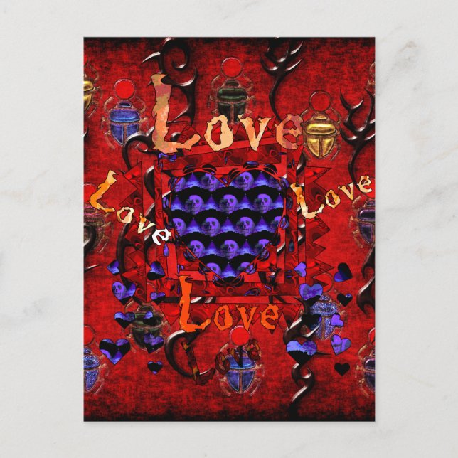 Postal Festiva Skull Art Valentine (Anverso)