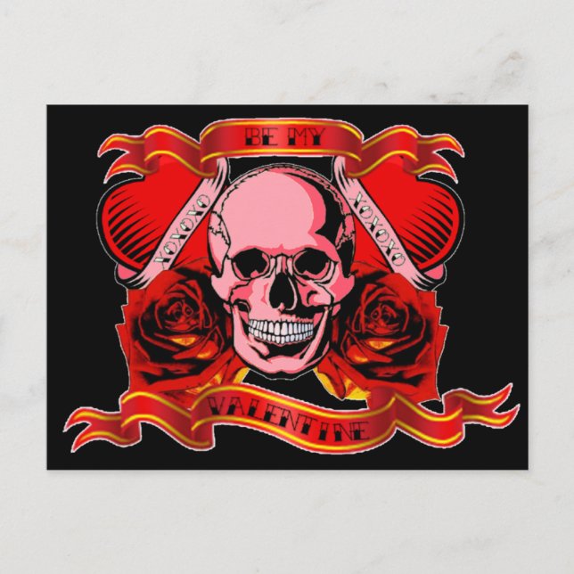 Postal Festiva Skully Valentine Tattoo (Anverso)