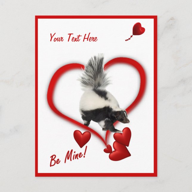 Postal Festiva Skunks - Sé Día de San Valentín del Personalizable (Anverso)