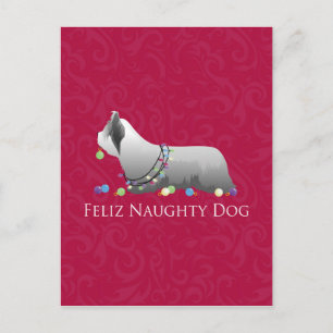 Postal Festiva Skye Terrier Merry Christmas Design