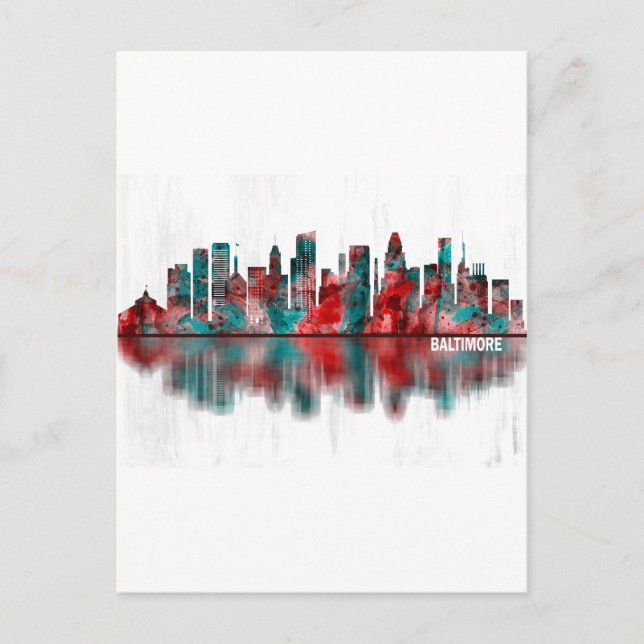 Postal Festiva Skyline Baltimore Maryland (Anverso)