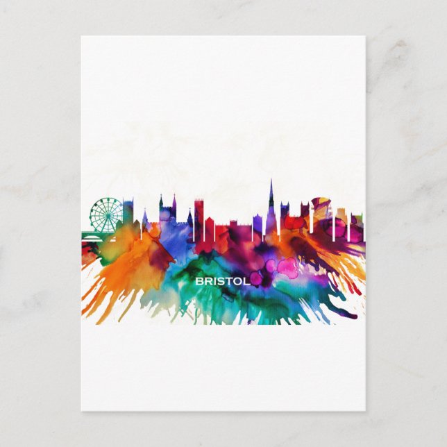 Postal Festiva Skyline de Bristol (Anverso)