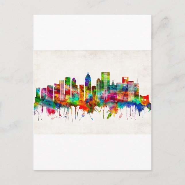 Postal Festiva Skyline de Houston Texas (Anverso)
