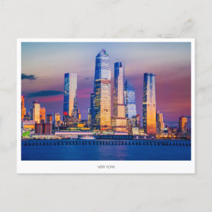Postal Festiva Skyline de Manhattan, New York Holiday Postcard