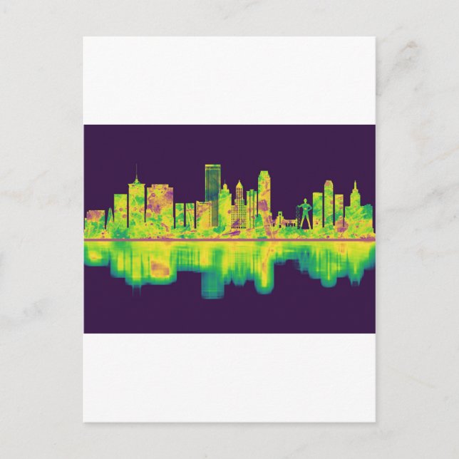 Postal Festiva Skyline de Tulsa Oklahoma (Anverso)