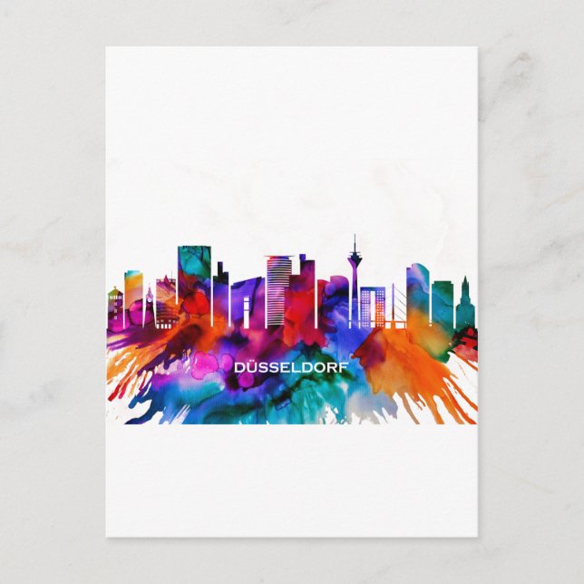 Postal Festiva Skyline Dusseldorf (Anverso)