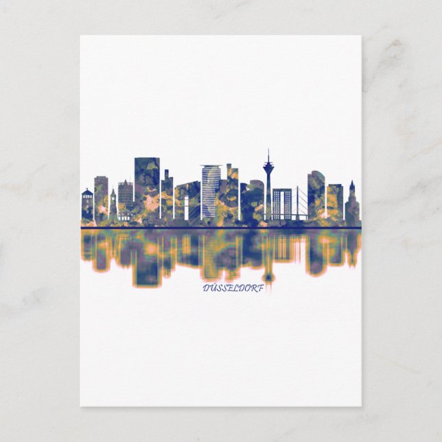 Postal Festiva Skyline Dusseldorf (Anverso)