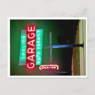 Postal Festiva Skyline Garage Auto Service Neon Rótulo