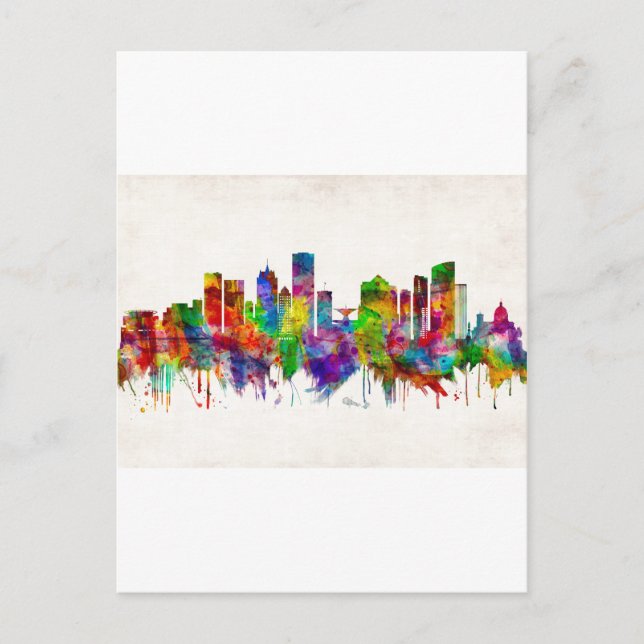 Postal Festiva Skyline Milwaukee Wisconsin (Anverso)