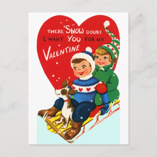 Postal Festiva Sleddin' Valentine (Anverso)