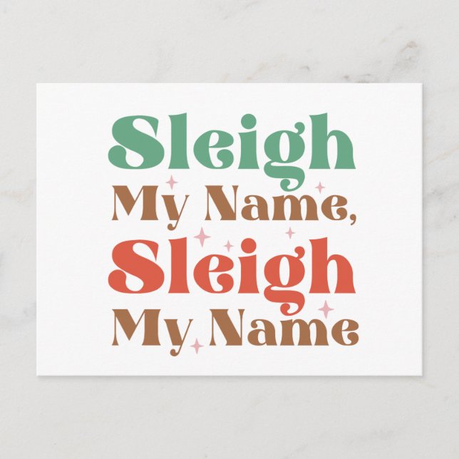 Postal Festiva Sleigh My Name Sleigh My Name Funny Navidades (Anverso)