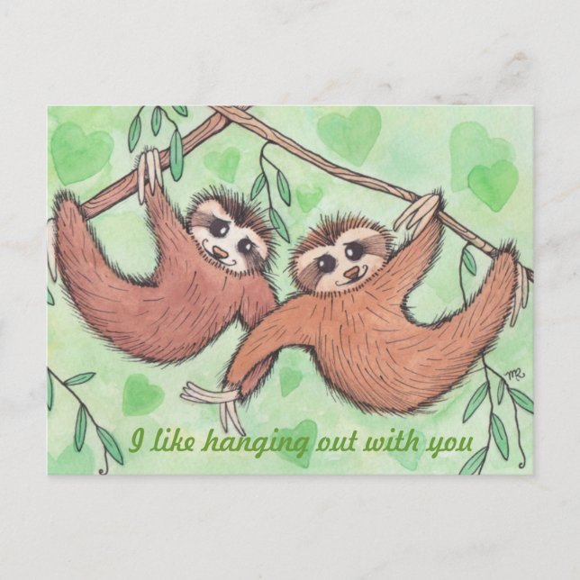 Postal Festiva Sloth Love Valentine (Anverso)