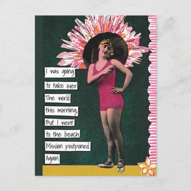 Postal Festiva Snarky Vacation Postcard Beach Day (Anverso)