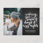 Postal Festiva Snowdays Cosy Nights Script | Foto de Chalkboard<br><div class="desc">Snowdays Cosy Nights Script | Foto de Chalkboard</div>