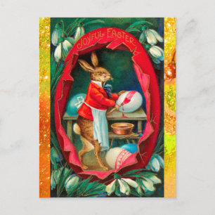 POSTAL FESTIVA SNOWDROPS CON HUEVOS ORIENTADORES DE PINTURA DE RA