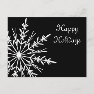 Postal Festiva Snowflake en Black Business Felices vacaciones