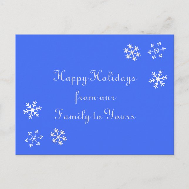 Postal Festiva Snowflake Happy Holidays Post Card (Anverso)