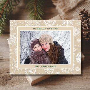 Postal Festiva Snowflake Winter Photo Merry Christmas