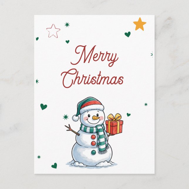 Postal Festiva Snowman Christmas (Anverso)