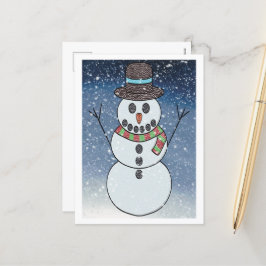 Postal Festiva Snowman con BG - Postcard