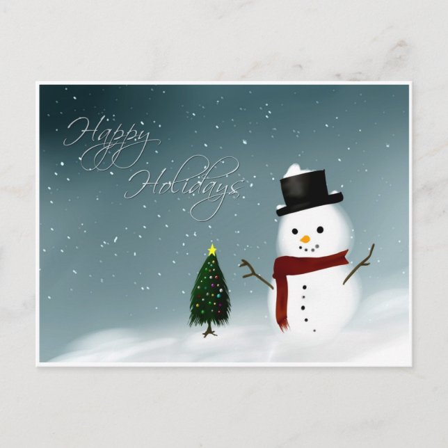 Postal Festiva Snowman de Happy Holidays (Anverso)