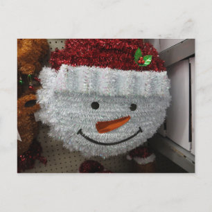 Postal Festiva Snowman En Santa Hat