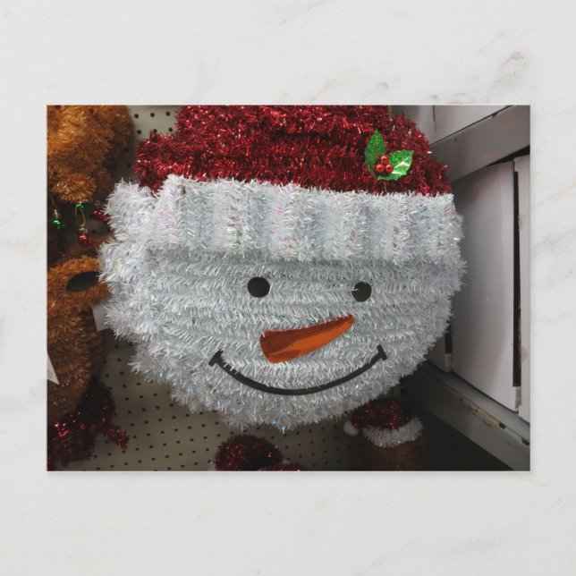 Postal Festiva Snowman En Santa Hat (Anverso)