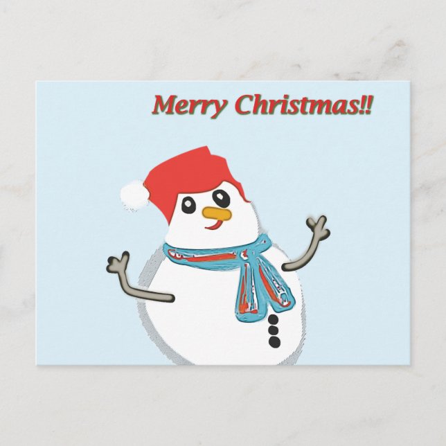 Postal Festiva Snowman, Merry Christmas!! (Anverso)