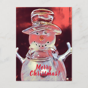 Postal Festiva Snowman Merry Christmas