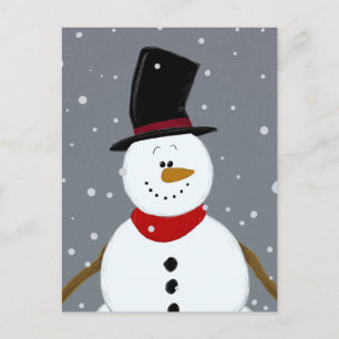 Postal Festiva Snowman - Plata