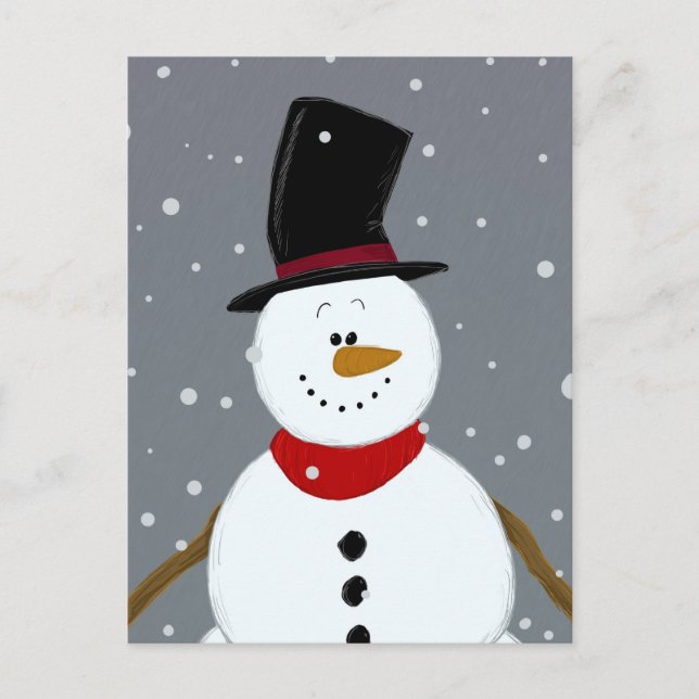 Postal Festiva Snowman - Plata (Anverso)