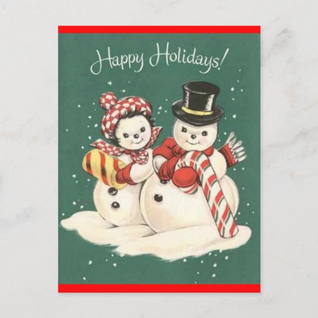 Postal Festiva Snowman Post Card (Anverso)