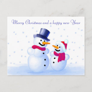 Postal Festiva Snowman Postcard