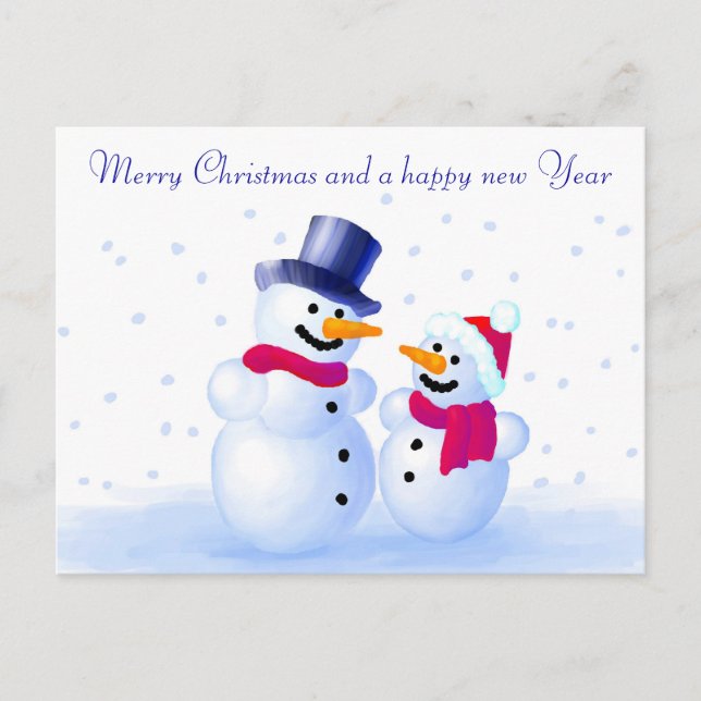Postal Festiva Snowman Postcard (Anverso)