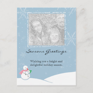 Postal Festiva Snowman- Saludos de temporada