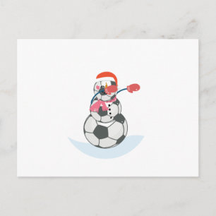 Postal Festiva Snowman Soccer Dabbing Funny Navidades Dab Ball