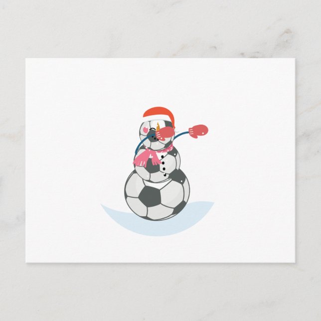 Postal Festiva Snowman Soccer Dabbing Funny Navidades Dab Ball (Anverso)