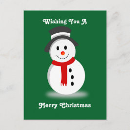 Postal Festiva Snowman sonriente