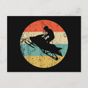 Postal Festiva Snowmobile estilo retro estilo moto de nieve