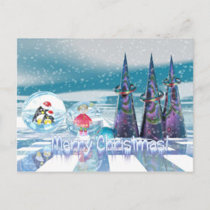 Postal Festiva Snowowy Merry Christmas card