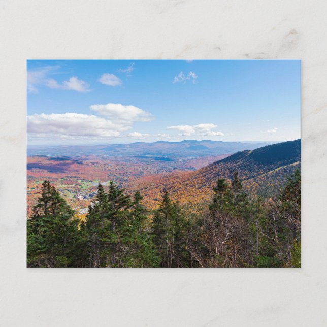 Postal Festiva sobre monte mansfield mirando a stowe (Anverso)