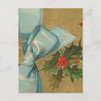 Postal Festiva Sobre navideño vintage con cinta